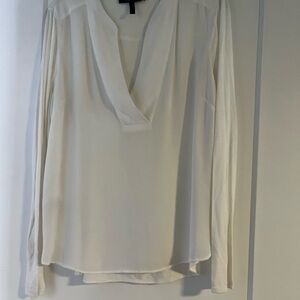 BCBGMaxAzria Cream V-Neck Blouse